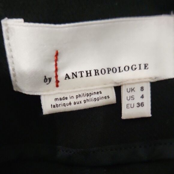 NWT Anthropologie Zinnia Trouser Asymmetrical Tulip Flare Trouser, Black, Size 4 - Picture 5 of 10